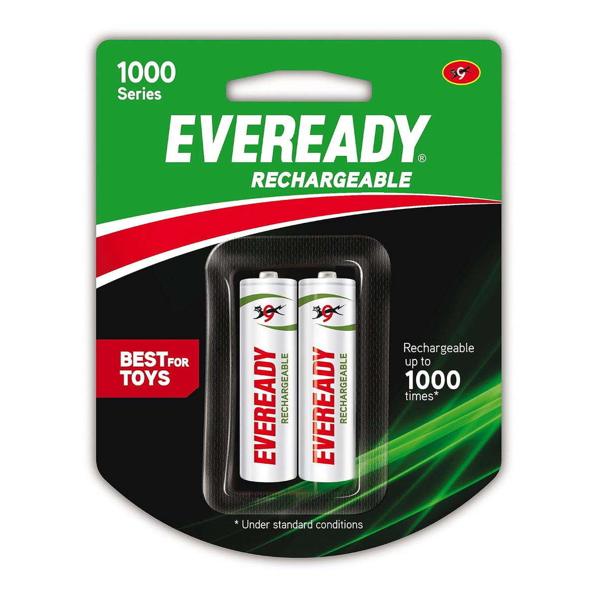 Eveready Rechargeable AA Battery, 600 mAh, 1.2V NiMH, Rechargeable