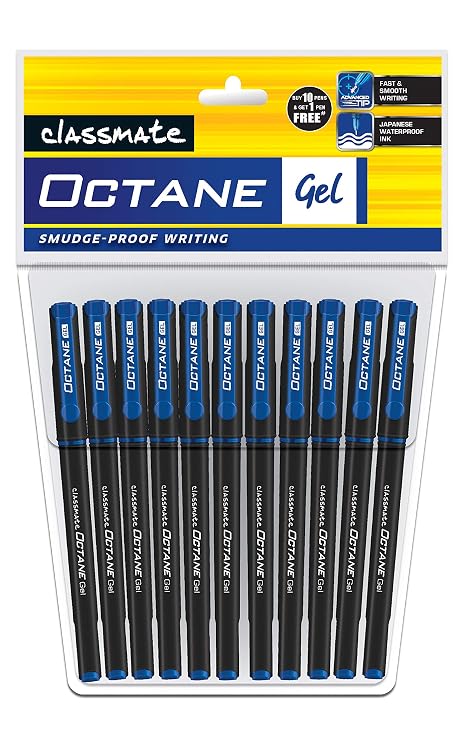 Classmate Octane (Pack of 10) Smooth Writing Pens| Water-proof Ink For Smudge-free Writing